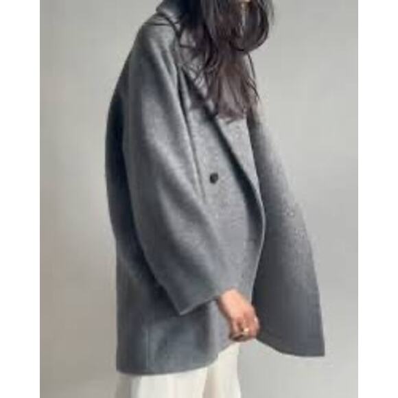 JENNI KAYNE Caroline wool Coat Heather Grey L - Picture 3 of 12